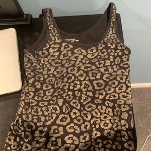 Gold leopard print tank top
